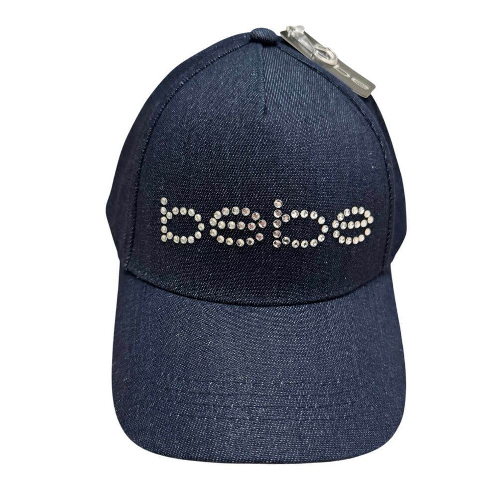 NWT Bebe Embellished‎ Denim 100% Cotton Baseball Cap
